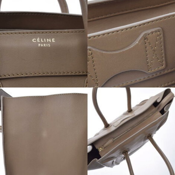 CELINE Luggage Mini Shopper Beige Calf Handbag - Picture 9 of 12